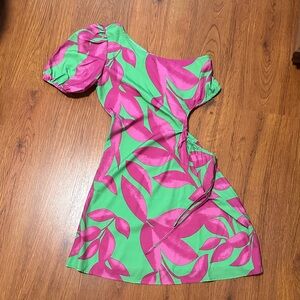 SHEIN Vibrant Green and Pink Dress